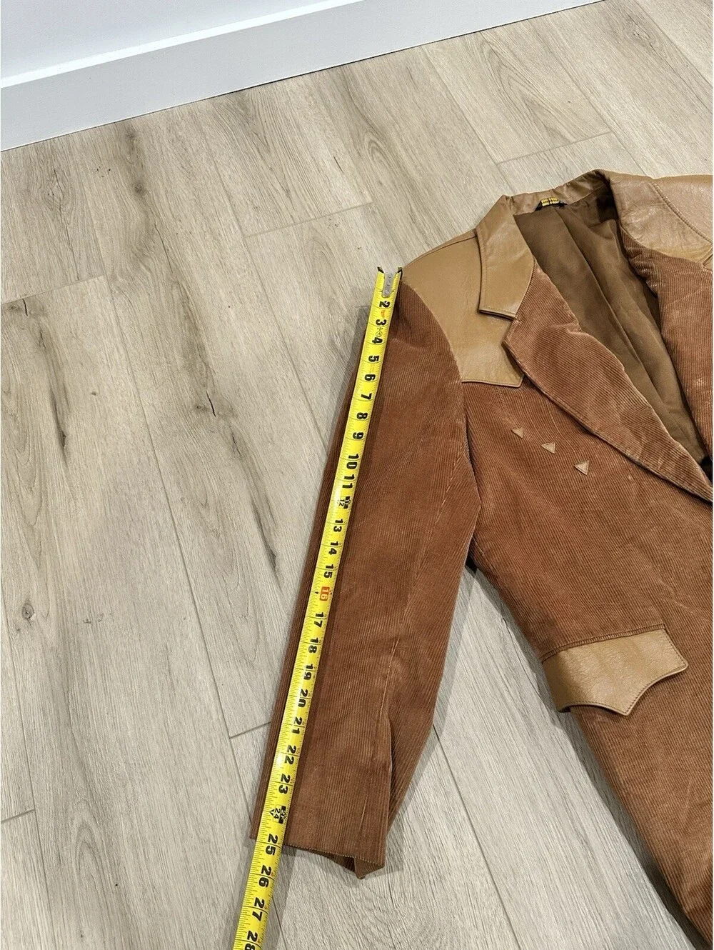VTG Pioneer Wear Brown Corduroy Leather Cowboy Blazer Jacket Rockabilly Sz 48